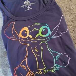 DISNEY PRIDE 2PC LADIES SLEEPWEAR SOZE 12/14 LARGE LILO AND STITCH EUC COLORFUL